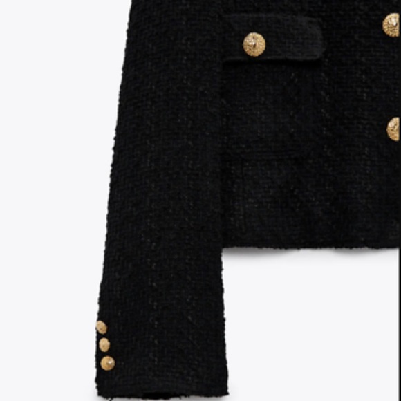 NWT Zara Cropped Textured Blazer - Picture 10 of 13